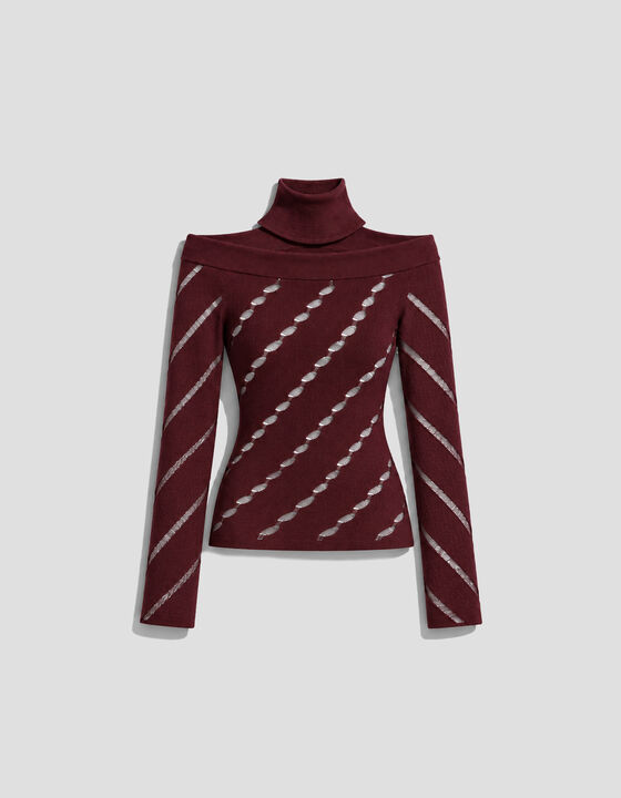 OPENWORK SWEATER WITH BARED SHOULDERS