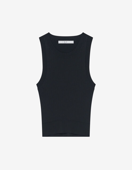 RIBBED SLEEVELESS SWEATER