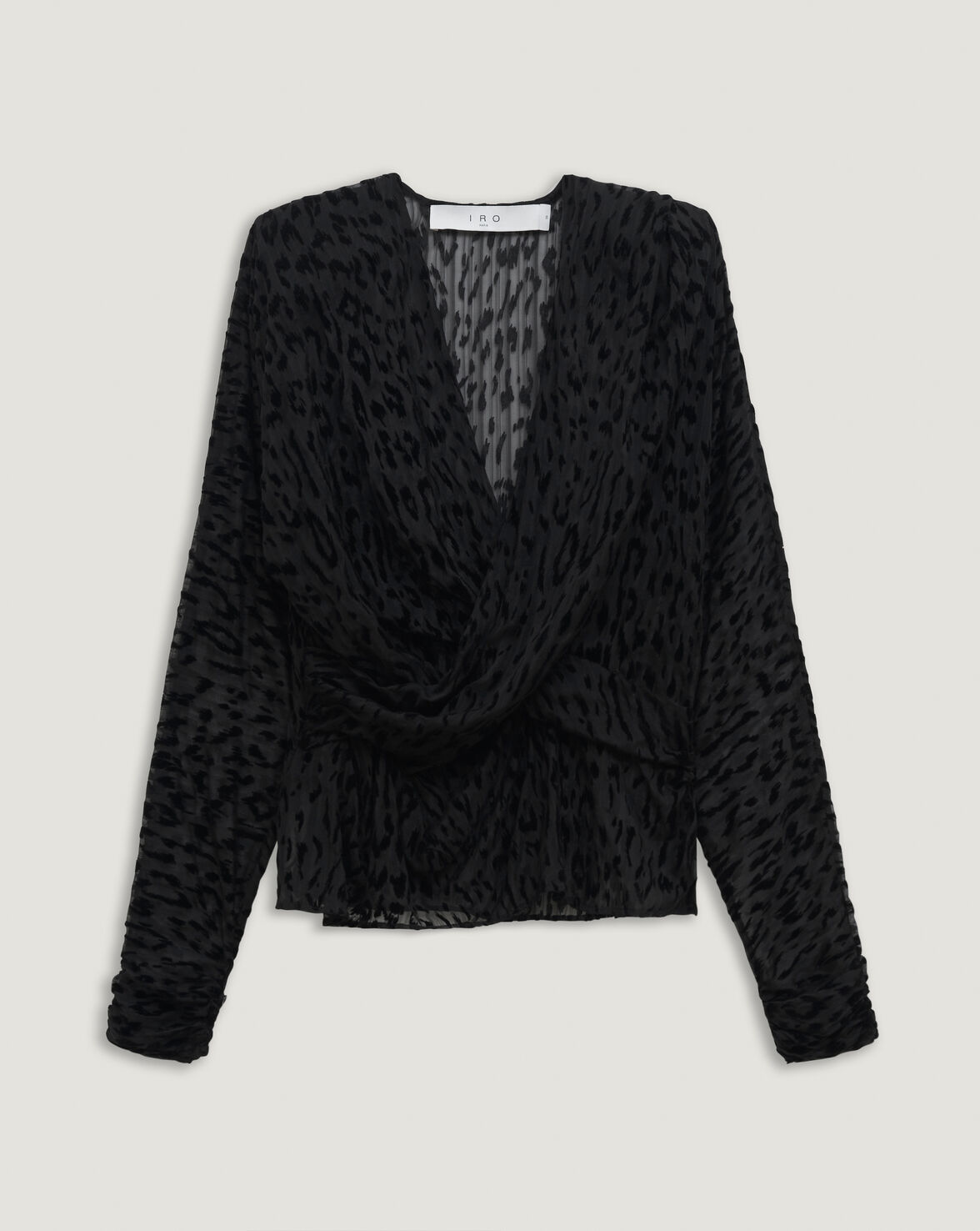 LENY DRAPE FRONT LEOPARD PRINT TOP image number null