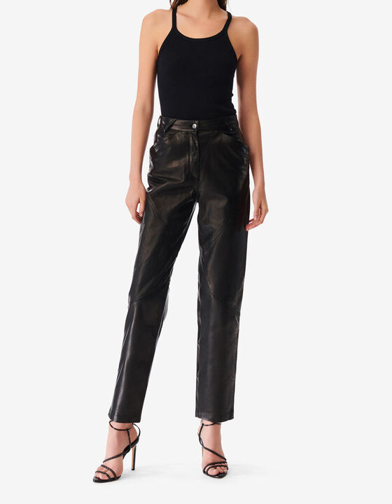 STRAIGHT LEG LEATHER PANTS