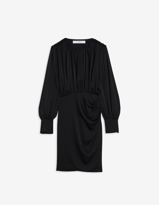 GWENDA DRAPED DRESS WITH ROUND NECK