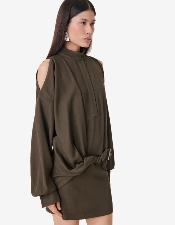SHORT DRESS WITH A MAO COLLAR