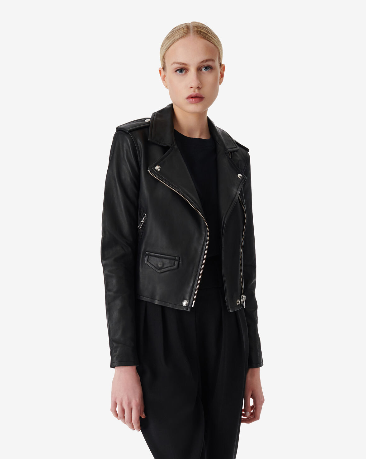 ASHVILLE LEATHER BIKER JACKET image number null