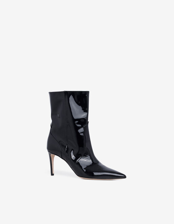 PATENT LEATHER ANKLE BOOTS