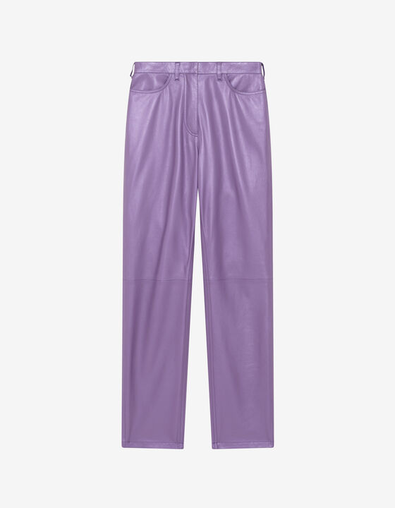 PLEATED LEATHER TROUSERS