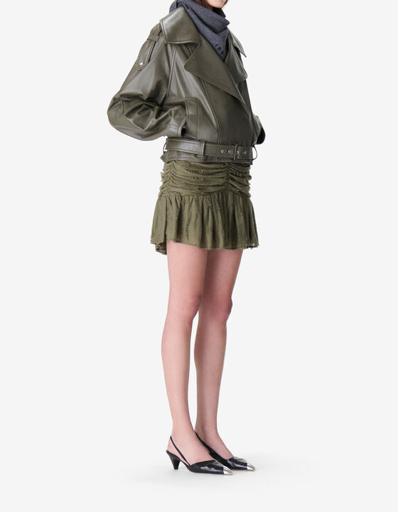 LEATHER BELTED JACKET