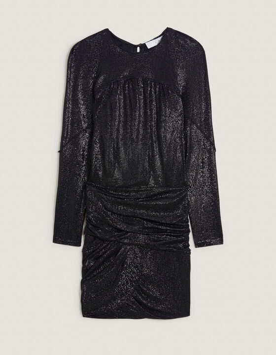 COLE DRAPED LONG SLEEVE MINI DRESS