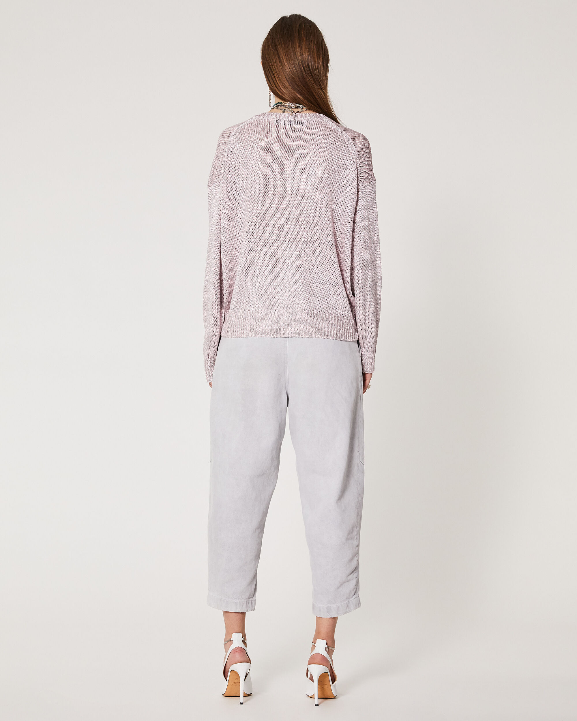 Shop Iro Nanga Sweater In Pink Silver