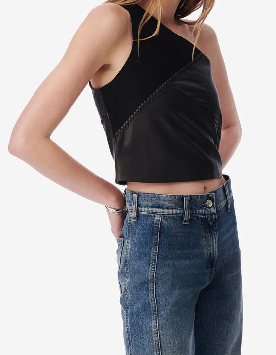 ASYMMETRICAL LEATHER TOP