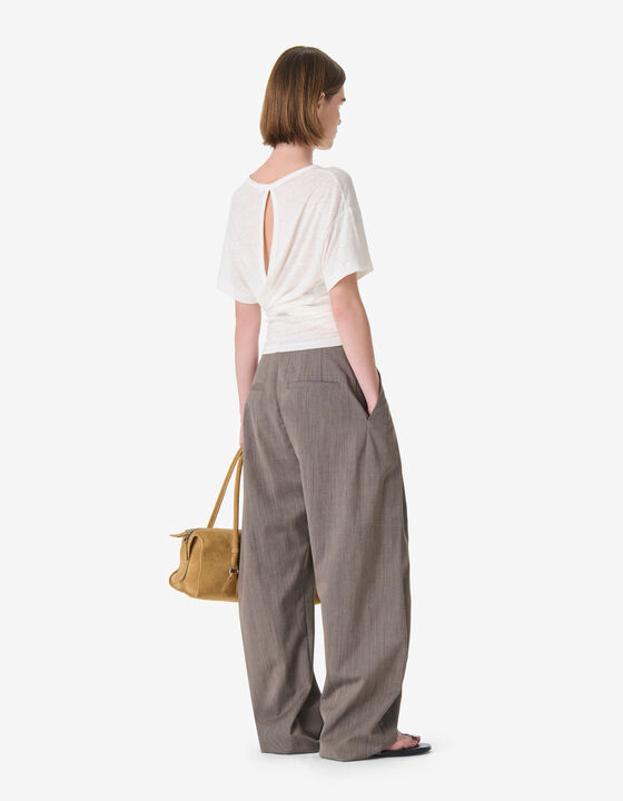 OPEN-BACK LINEN T-SHIRT