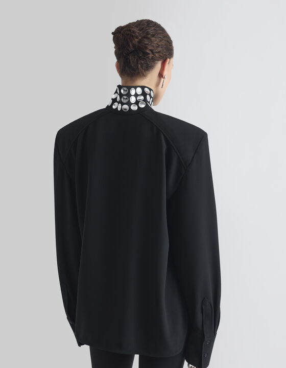 HIGH-NECK BLOUSE WITH STUDS