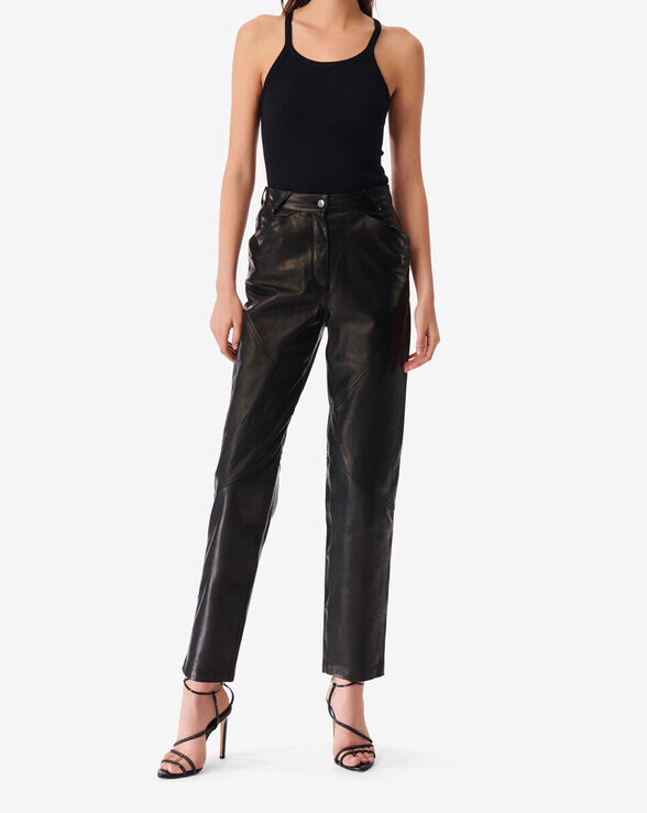 PANTALON DROIT EN CUIR HAZEL