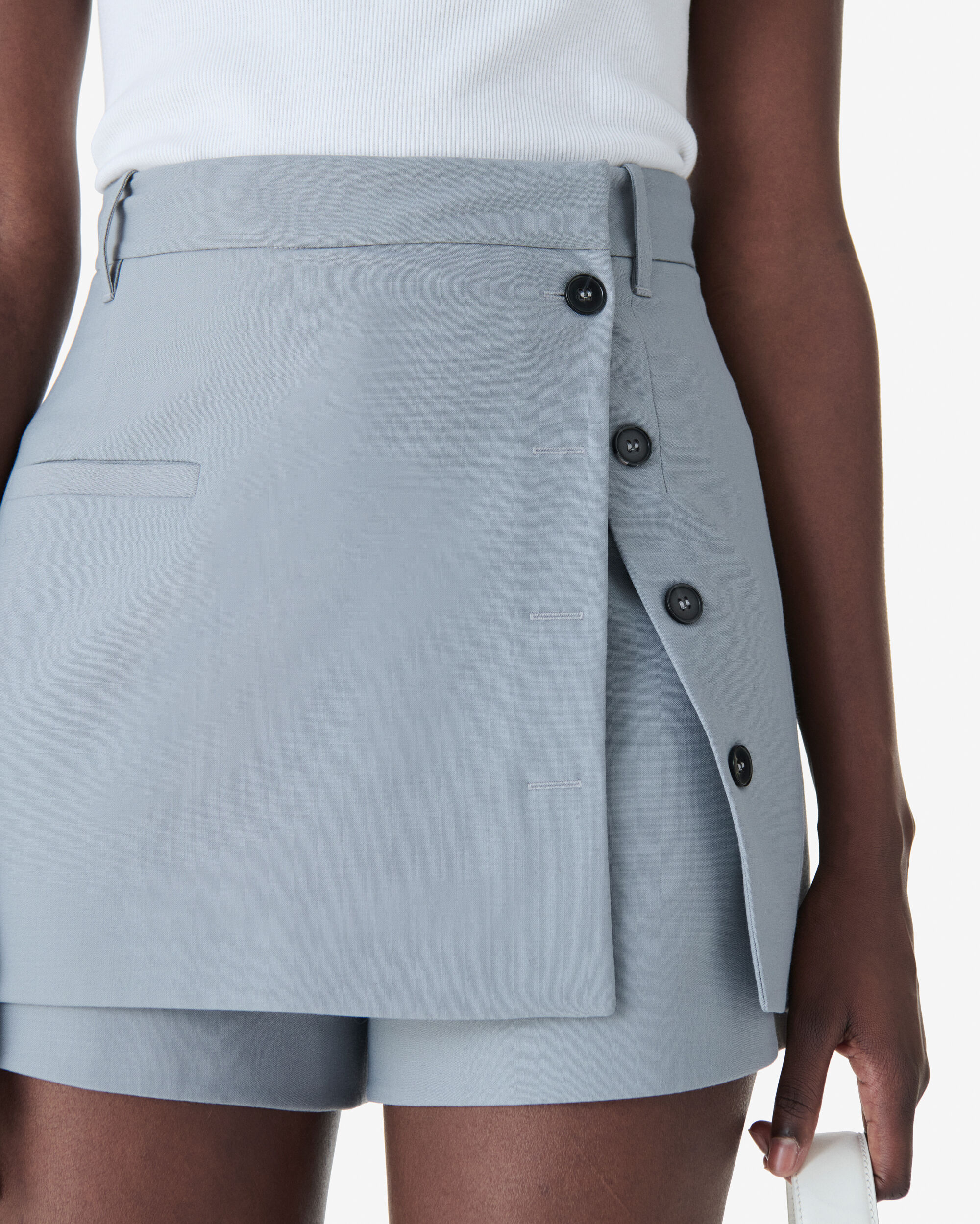 AMIRA women grey fitted skirt-shorts | IRO