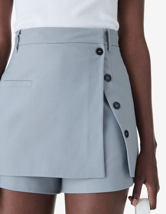 BUTTONED SKIRT-SHORTS
