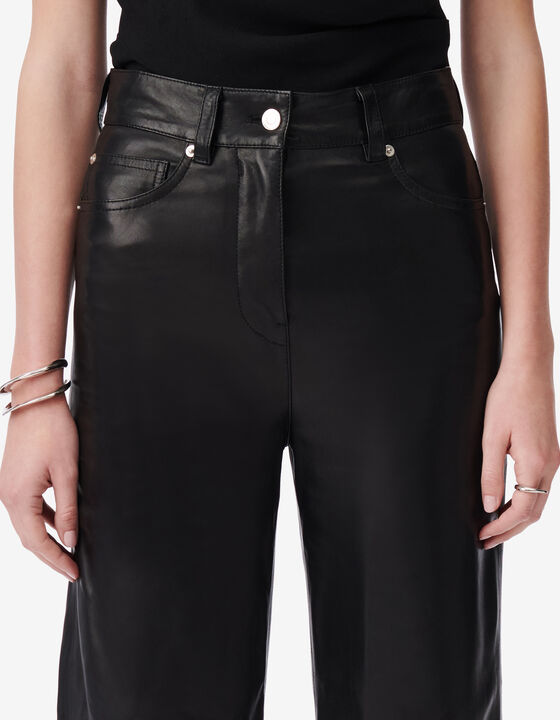 WIDE LEATHER PANTS