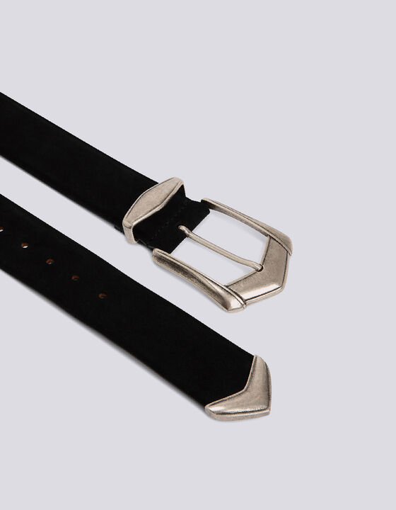 THURA WIDE SUEDE WESTERN BUCKLE BELT