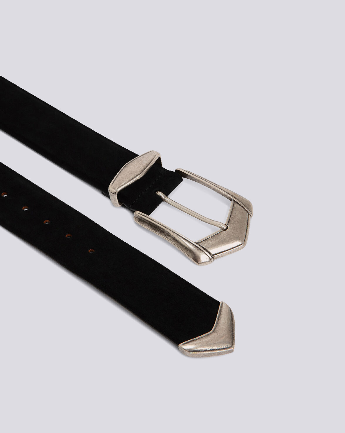 THURA WIDE SUEDE WESTERN BUCKLE BELT image number null