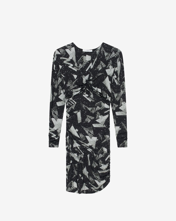 YANNA LONG SLEEVE RUFFLE DRESS