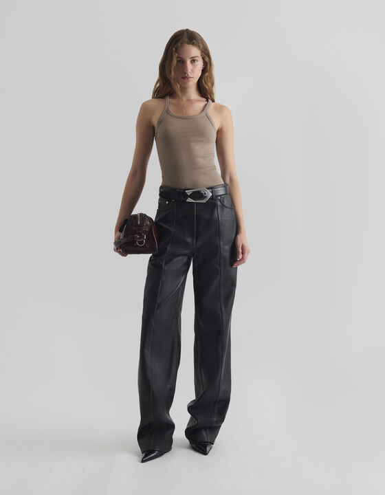 PANTALON LARGE EN CUIR