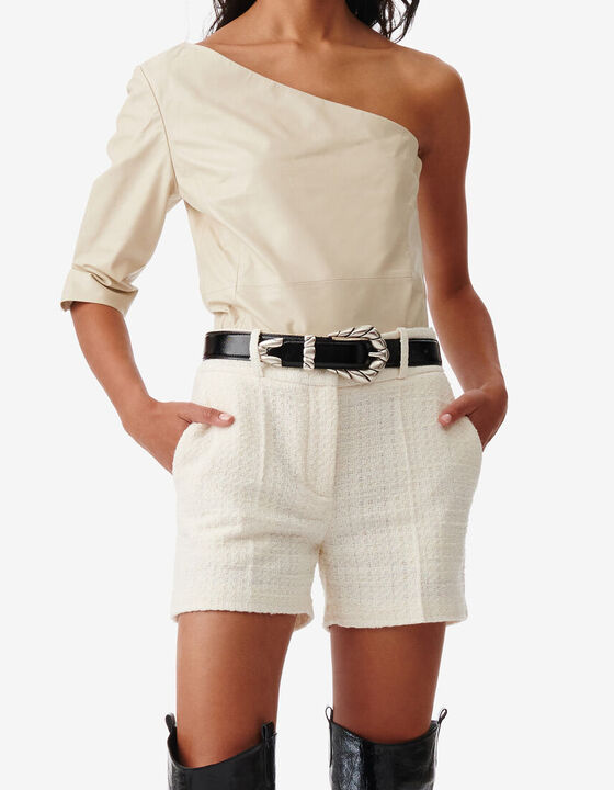 TOP ASYMÉTRIQUE EN CUIR