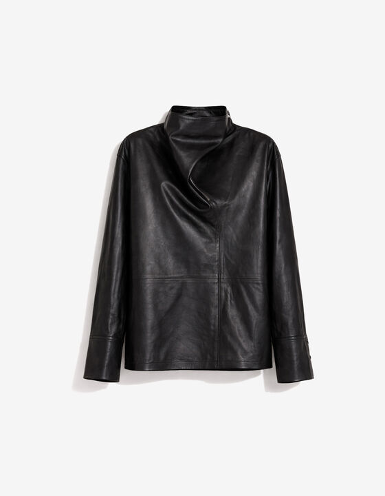LONG-SLEEVED LEATHER TOP