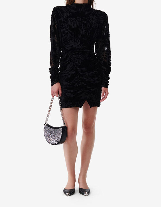 ROBE EN VELOURS &Agrave; MOTIF