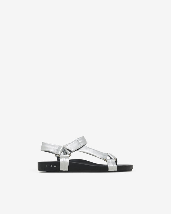 KALLYTA SILVER-TONED LEATHER HIKING SANDALS