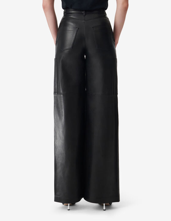 LEATHER CARGO PANTS
