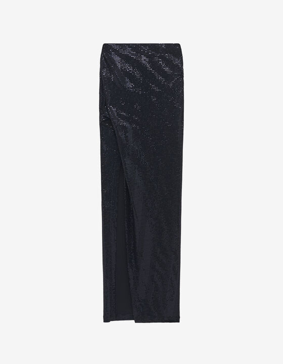 ASYMMETRICAL SEQUIN SKIRT