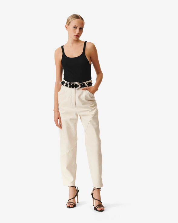 PANTALON DROIT EN CUIR HAZEL