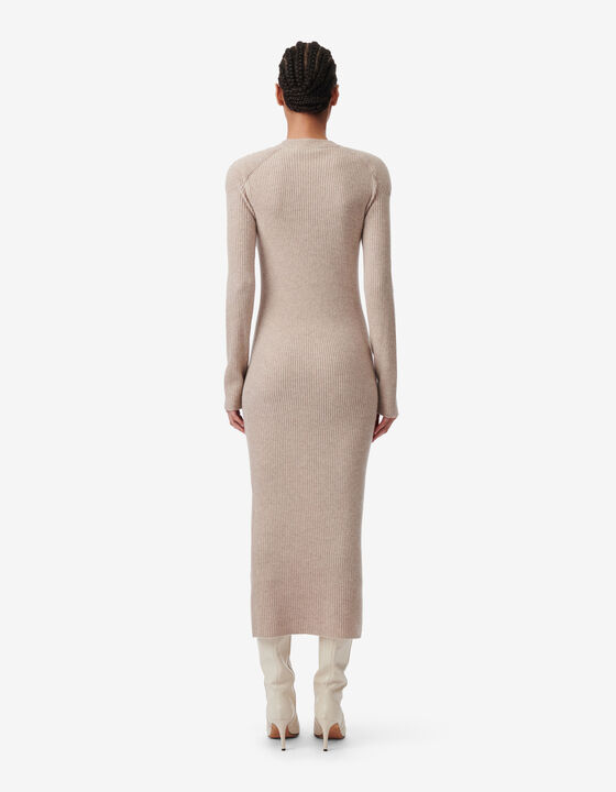 CASHMERE RIBBED MAXI DRESS