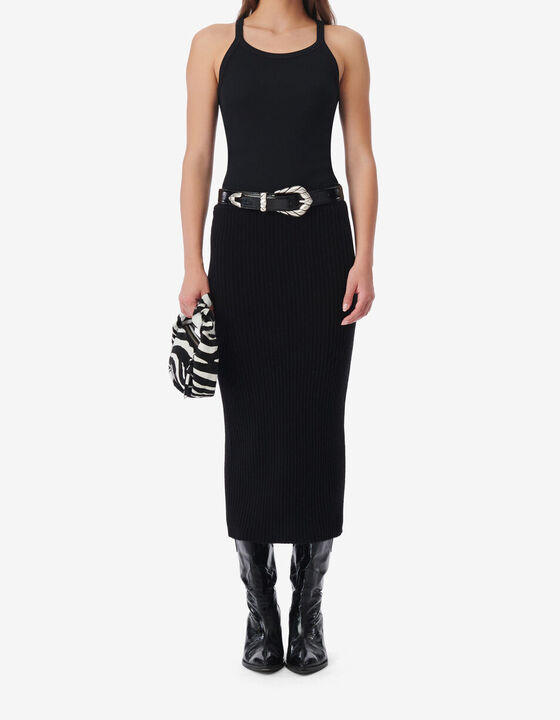 CASHMERE WOOL TUBE SKIRT