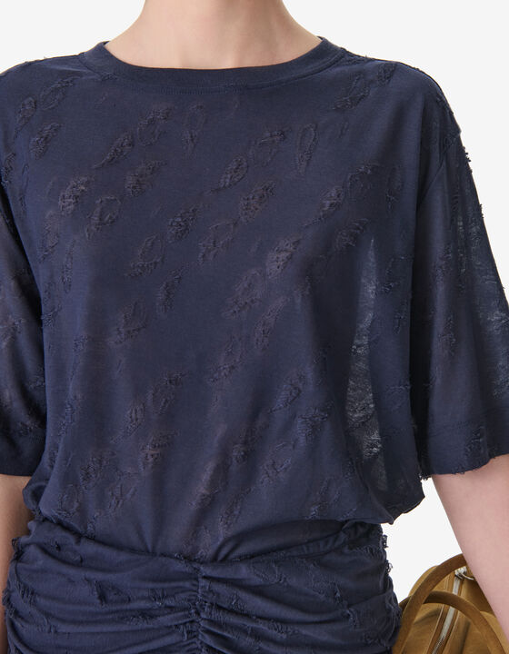 TEXTURED ROUND NECK T-SHIRT