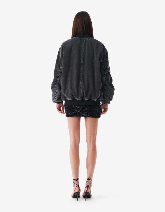 OVERSIZED DENIM BOMBER JACKET