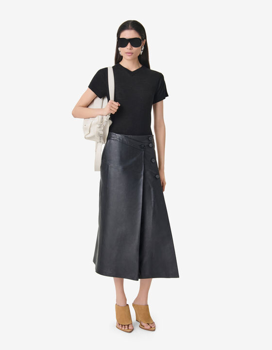 LONG LEATHER SKIRT