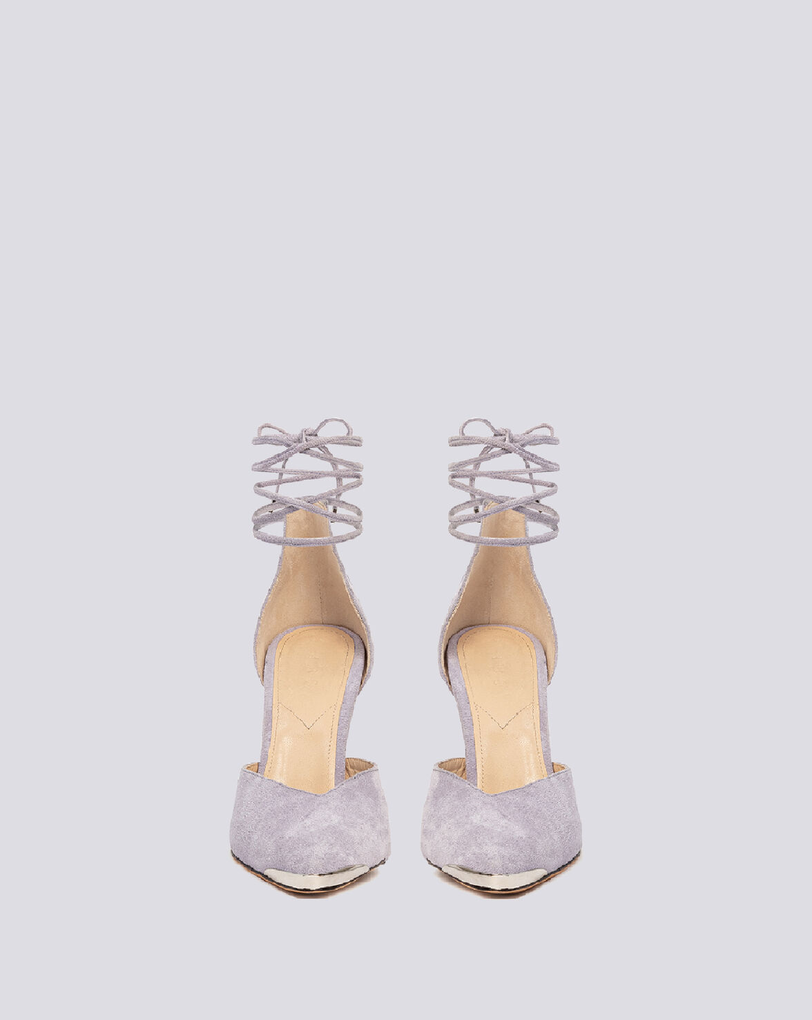 MIFAL SUEDE POINTED TOE ANKLE TIE PUMPS image number null