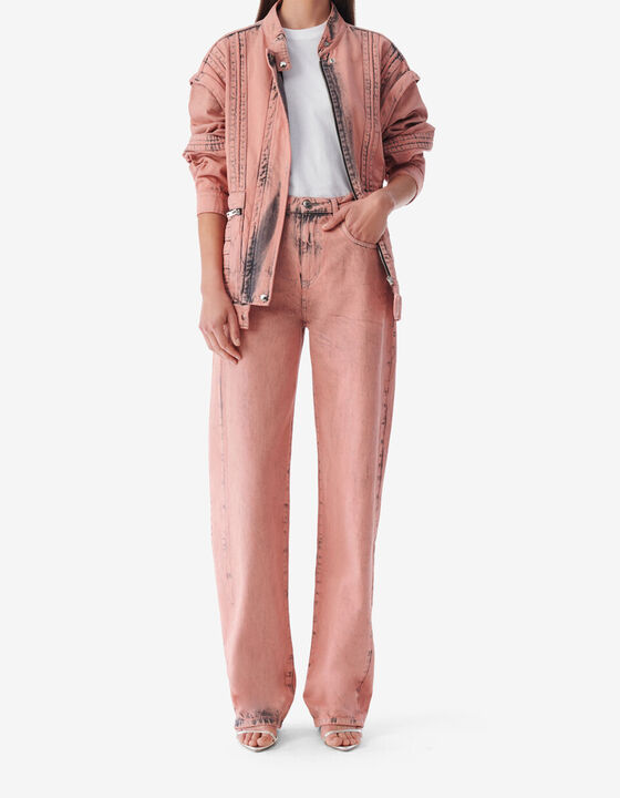 HIGH-COLLARED DENIM JACKET