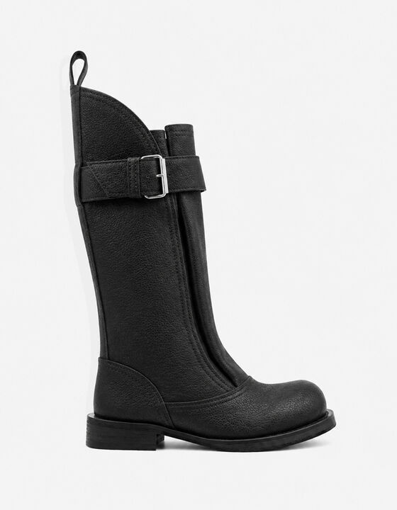 LEATHER BIKER BOOTS