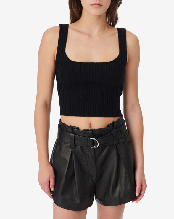 KIWA RIBBED SQUARE NECK TOP