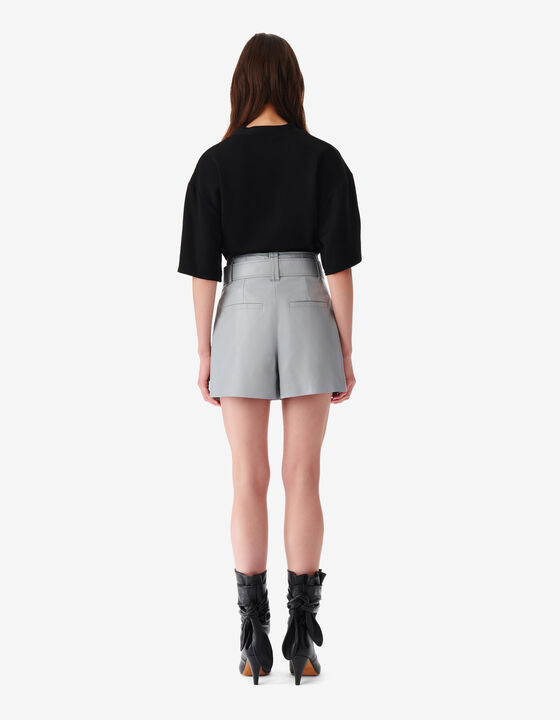 BELTED LEATHER SHORTS