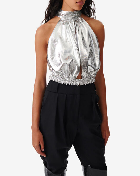 SORYA SILVER SILK TOP