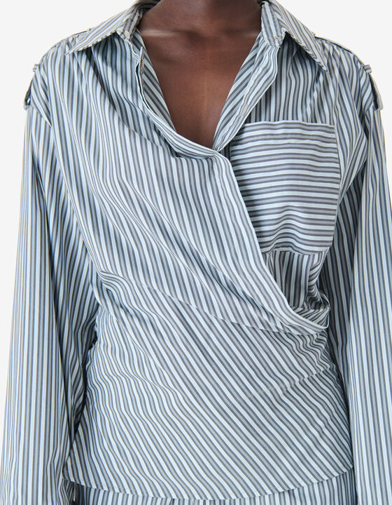 ASYMMETRICAL STRIPED SHIRT