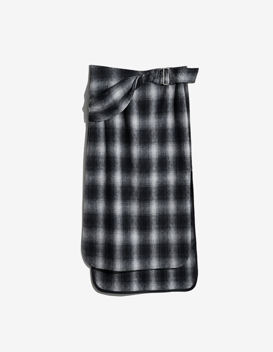 CHECKED MIDI SKIRT