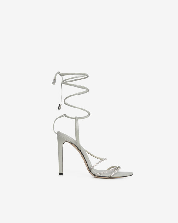 SANDALES À TALONS EN CUIR IDO STRASS