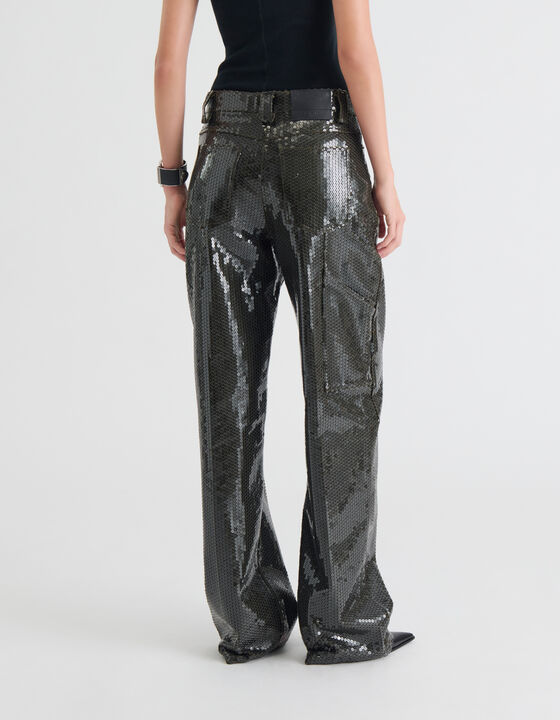 PANTALON LARGE &Agrave; SEQUINS
