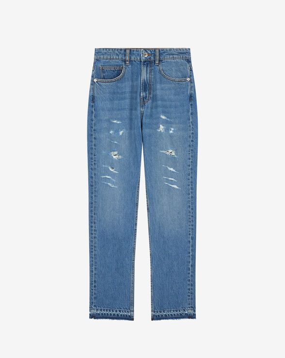 HAYRI DISTRESSED STRAIGHT-LEG JEANS