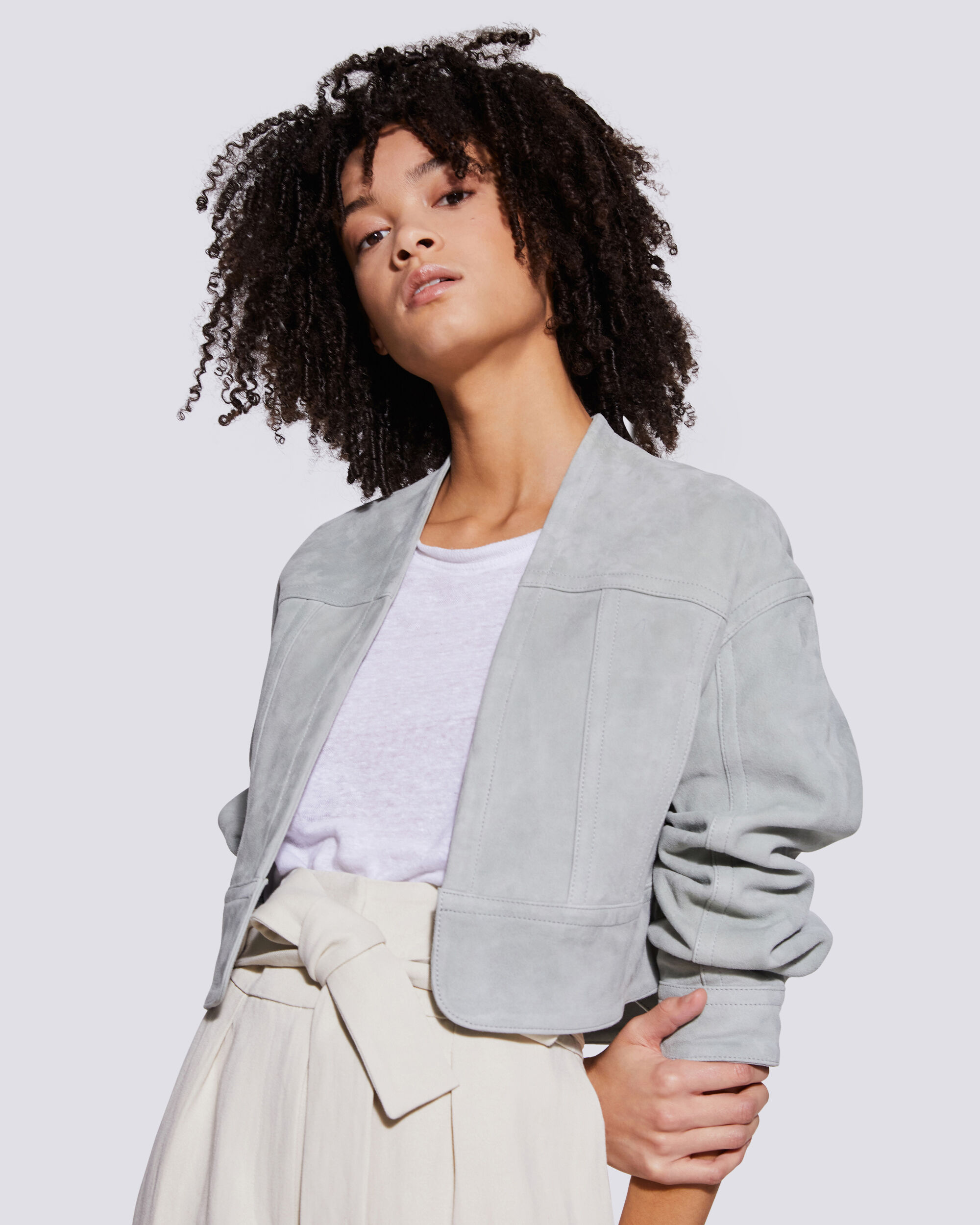 cropped lightweight jacket