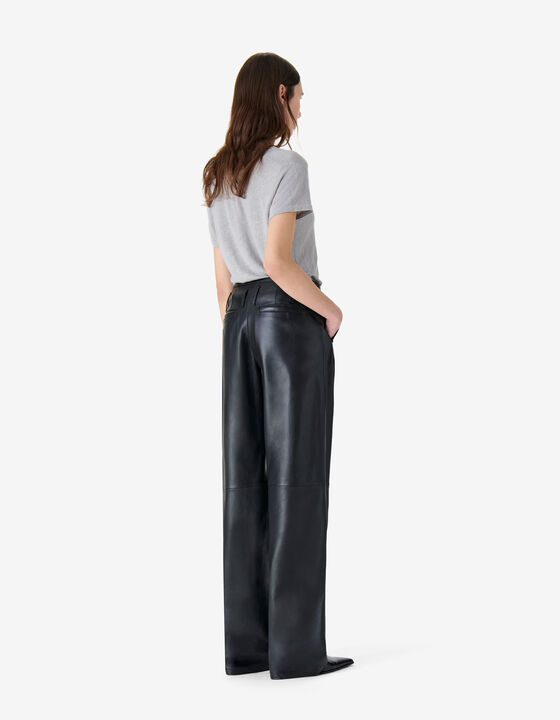 WIDE LEATHER PANTS