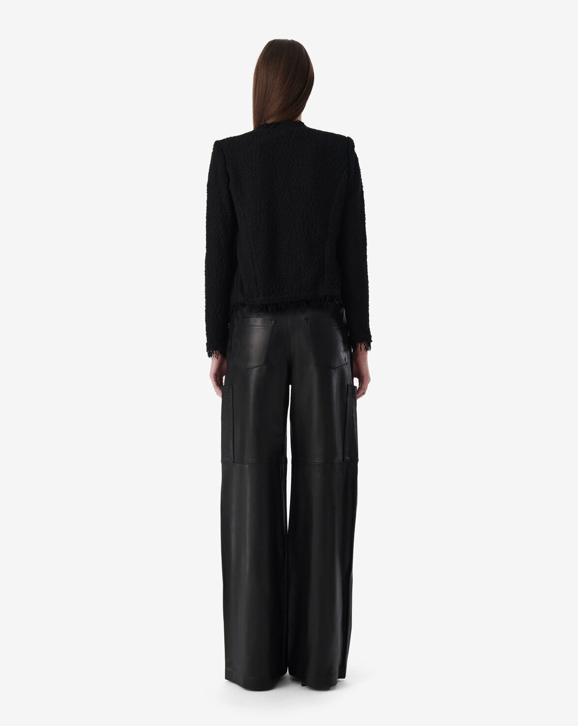 SHAVANI FRINGE HEM TWEED JACKET image number null
