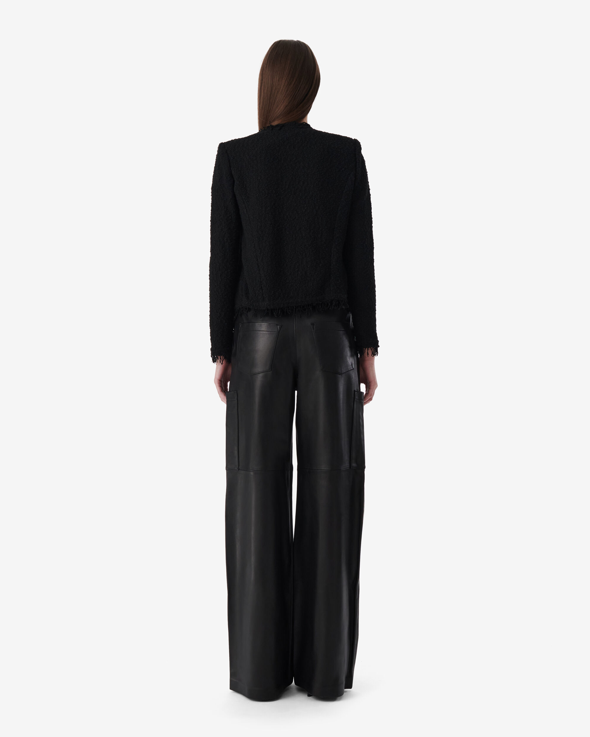 SHAVANI FRINGE HEM TWEED JACKET image number null
